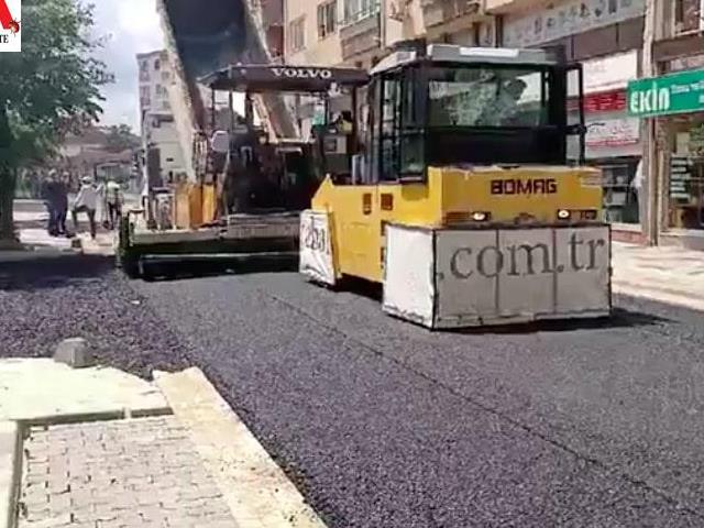 Lüleburgaz'da yol yapım çalışması