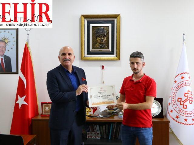 İl Kültür ve Turizm Müdürü Hacıoğlu'ndan AA Muhabiri Karaduman'a teşekkür belgesi