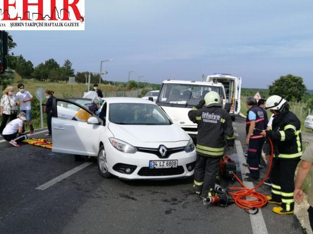 Tekirdağ'daki trafik kazasında aracında sıkışan sürücü itfaiye ekiplerince kurtarıldı