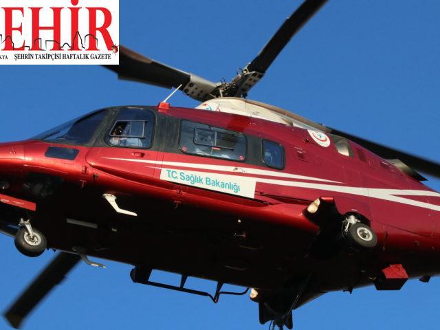 Ambulans helikopter yeni doğan bebek için havalandı