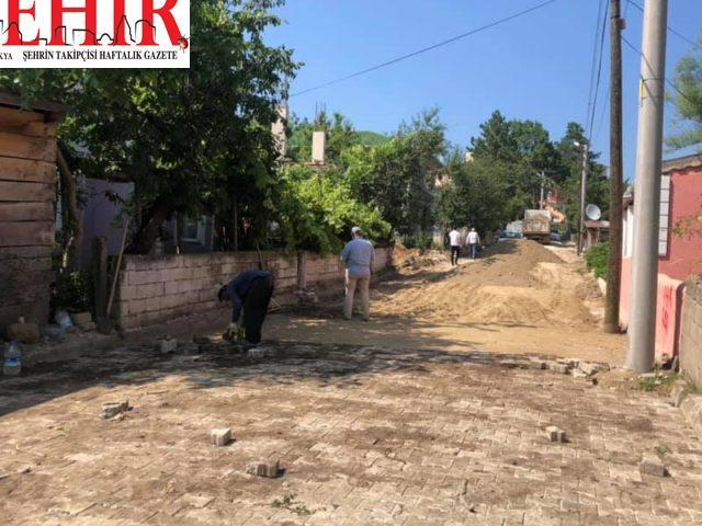 Demirköy'de yol yapım çalışması