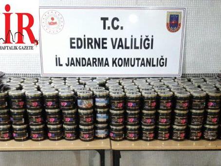 Keşan'da 394 kilogram kaçak nargile tütünü ele geçirildi