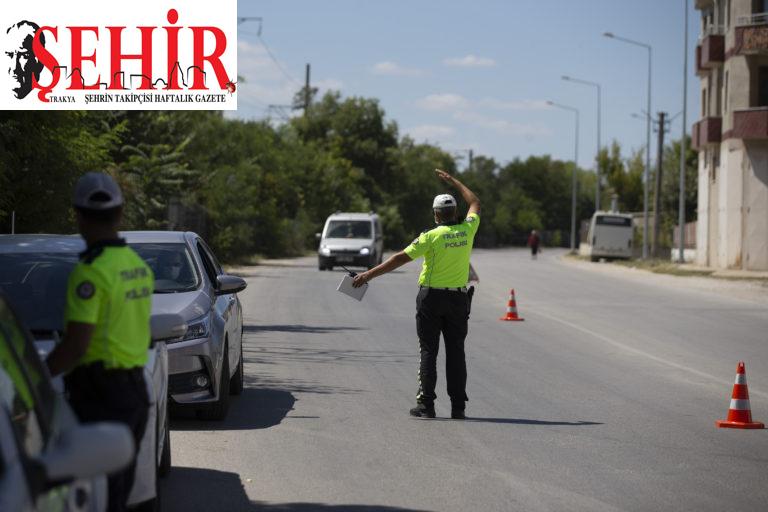Trafik ekiplerinden “drone” destekli kontrol