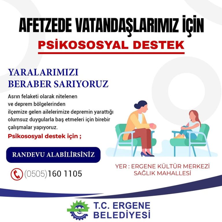 Ergene Belediyesinden Afetzedelere Psikolojik Destek
