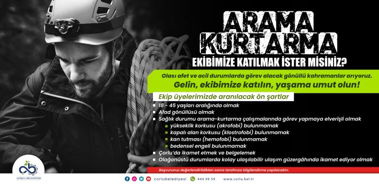 Arama Kurtarma Ekibimizde Gönüllü Olmak İster misiniz?