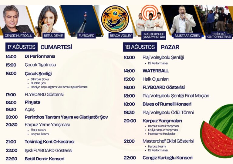 MARMARAEREĞLİSİ 2. GELENEKSEL KARPUZ FESTİVALİ BAŞLIYOR